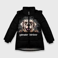 Куртка зимняя для девочки Лабрадор-Ретривер Labrador Retriever, цвет: 3D-светло-серый