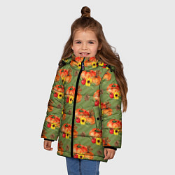 Куртка зимняя для девочки Овощи: Тыквы паттерн, цвет: 3D-светло-серый — фото 2