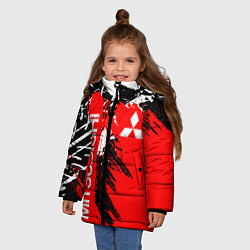 Куртка зимняя для девочки MITSUBISHI МИЦУБИСИ МИТСУБИСИ МИЦУБИШИ, цвет: 3D-черный — фото 2