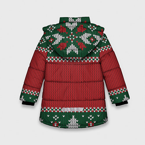 Зимняя куртка для девочки Knitted Christmas Pattern / 3D-Светло-серый – фото 2