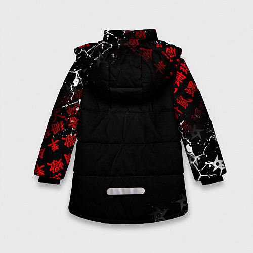 Зимняя куртка для девочки TOKYO REVENGERS RED STYLE TEAM / 3D-Черный – фото 2
