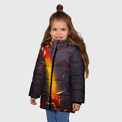 Куртка зимняя для девочки ТРЕХМЕРНЫЕ ИСКРЫ 3D ПЛИТЫ 3D ИСКРЫ, цвет: 3D-светло-серый — фото 2
