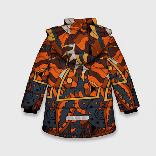 Зимняя куртка для девочки Абстрактные текстуры / 3D-Черный – фото 2