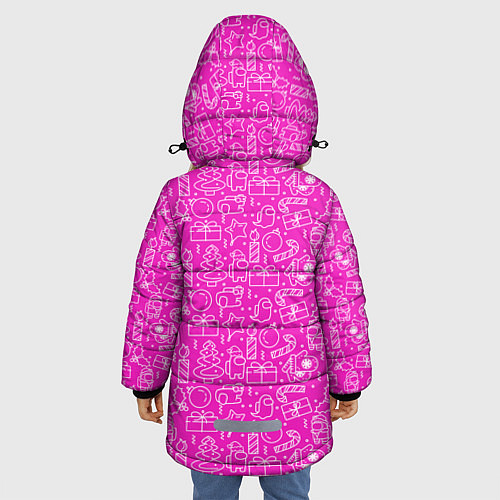 Зимняя куртка для девочки Рattern аmong us / 3D-Светло-серый – фото 4