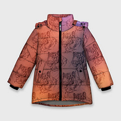 Зимняя куртка для девочки Тигровый паттерн