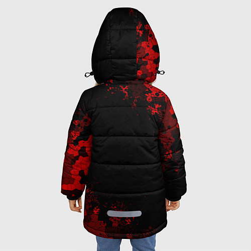 Зимняя куртка для девочки TOYOTA MILITARY PIXEL BLACK RED / 3D-Красный – фото 4