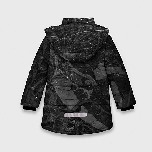 Зимняя куртка для девочки Токийский Дракон Иероглифы Dragon Japan / 3D-Черный – фото 2