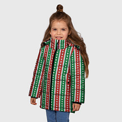 Куртка зимняя для девочки Knitted Pattern, цвет: 3D-черный — фото 2
