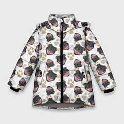 Зимняя куртка для девочки Стаффордширский Бультерьер Bull-Terrier