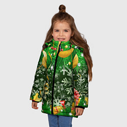 Куртка зимняя для девочки Новогоднее Настроение Елка, цвет: 3D-светло-серый — фото 2