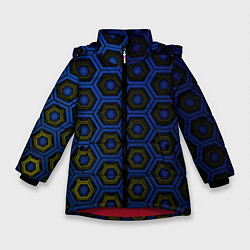 Куртка зимняя для девочки Ячейки памяти, цвет: 3D-красный