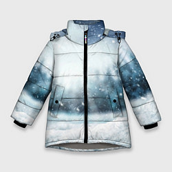 Куртка зимняя для девочки МОРОЗНАЯ СВЕЖЕСТЬ МЕТЕЛЬ, цвет: 3D-светло-серый