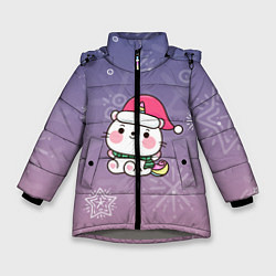 Куртка зимняя для девочки Happy New Year 2022 Сat 4, цвет: 3D-светло-серый