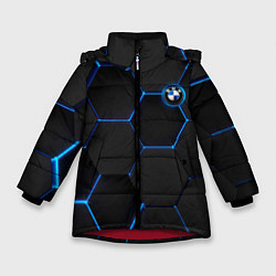 Зимняя куртка для девочки BMW blue neon theme