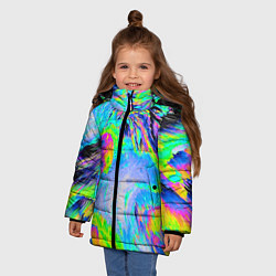 Куртка зимняя для девочки ААА яркий узор, цвет: 3D-черный — фото 2