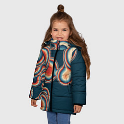 Куртка зимняя для девочки Растекающиеся пятна, цвет: 3D-светло-серый — фото 2