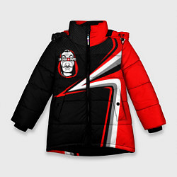 Куртка зимняя для девочки LA CASA DE PAPEL БУМАЖНЫЙ ДОМ, цвет: 3D-черный