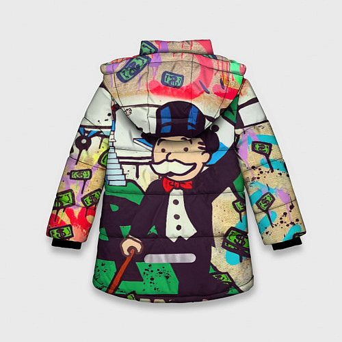 Зимняя куртка для девочки Alec Monopoly ART / 3D-Черный – фото 2