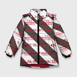 Куртка зимняя для девочки Последовательность Фибоначчи, цвет: 3D-красный