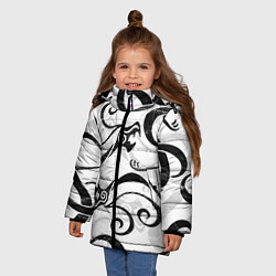 Куртка зимняя для девочки ТОКИЙСКИЕ МСТИТЕЛИ ТАТУ ДРАКЕНА, ЧЁРНЫЙ ДРАКОН, цвет: 3D-черный — фото 2