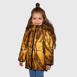 Куртка зимняя для девочки Шкура тигра 2022, цвет: 3D-красный — фото 2