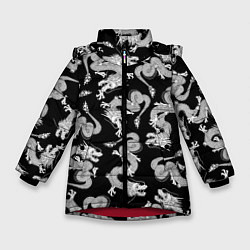 Куртка зимняя для девочки Драконыdragon, цвет: 3D-красный