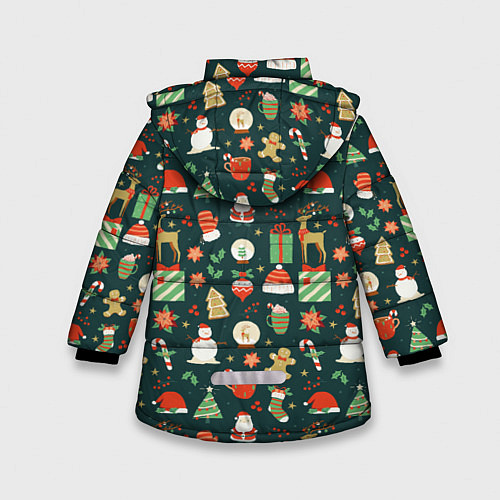 Зимняя куртка для девочки Merry Christmas Happy New Year / 3D-Черный – фото 2