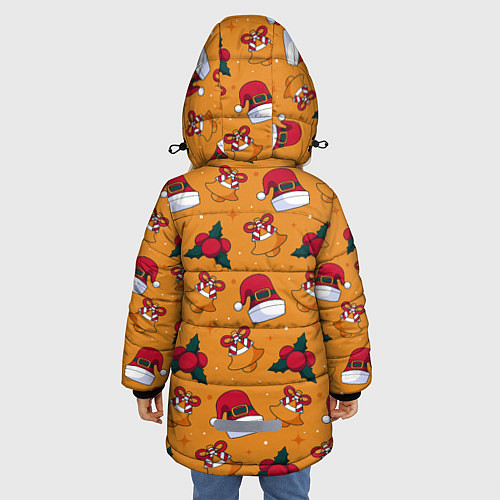 Зимняя куртка для девочки Новогоднее настроениe / 3D-Красный – фото 4