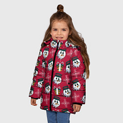 Куртка зимняя для девочки СНЕГOВИК В ЦИЛИНДРЕ, цвет: 3D-красный — фото 2