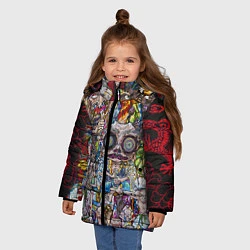 Куртка зимняя для девочки Такаси Мураками Остров мертвых, цвет: 3D-светло-серый — фото 2