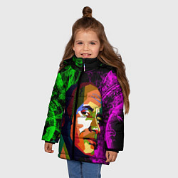 Куртка зимняя для девочки Дуэйн Джонсон АРТ Скала, цвет: 3D-черный — фото 2