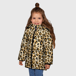 Куртка зимняя для девочки Пятна Дикого Леопарда, цвет: 3D-черный — фото 2