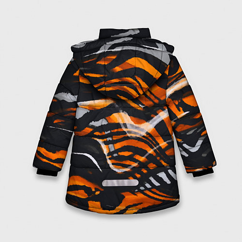 Зимняя куртка для девочки Окрас тигра / 3D-Черный – фото 2