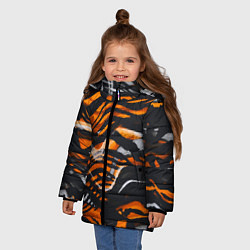 Куртка зимняя для девочки Окрас тигра, цвет: 3D-черный — фото 2