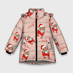 Куртка зимняя для девочки ЗИМНИЙ ТИГР ПАТТЕРН, цвет: 3D-светло-серый