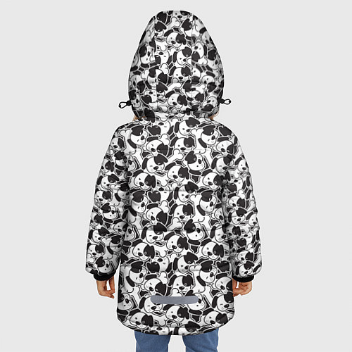 Зимняя куртка для девочки Щенки Французского Бульдога Френчи / 3D-Светло-серый – фото 4