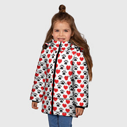 Куртка зимняя для девочки Четвероногий Любимец, цвет: 3D-красный — фото 2