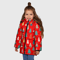Куртка зимняя для девочки Новый год, цвет: 3D-красный — фото 2