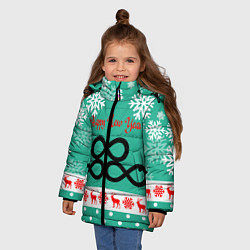 Куртка зимняя для девочки НОВОГОДНЯЯ ПОСТОЯННОСТЬ, цвет: 3D-светло-серый — фото 2