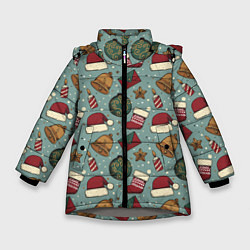 Куртка зимняя для девочки Винтaжный 2022, цвет: 3D-светло-серый