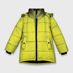 Куртка зимняя для девочки Орхидея в желтом Абстракция Дополнение 541-1, цвет: 3D-черный