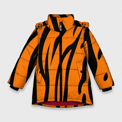 Зимняя куртка для девочки Текстура тиграtiger