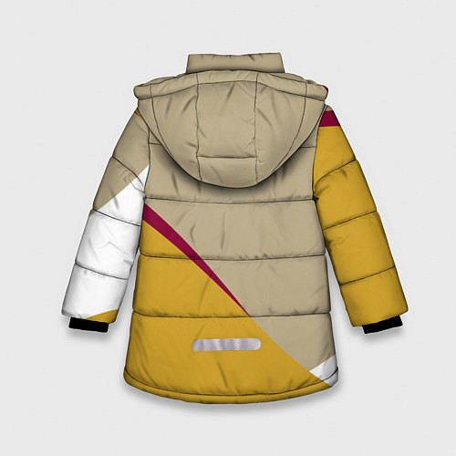 Зимняя куртка для девочки Линии На бежевом Фоне / 3D-Черный – фото 2