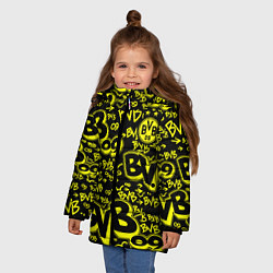 Куртка зимняя для девочки BVB 09 - BORUSSIA Боруссия Дортмунд, цвет: 3D-черный — фото 2