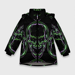 Куртка зимняя для девочки Skulls vanguard pattern 2077, цвет: 3D-светло-серый