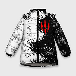 Куртка зимняя для девочки THE WITCHER НОВОГОДНИЙ, цвет: 3D-светло-серый