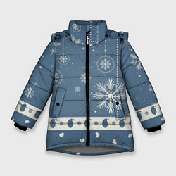 Куртка зимняя для девочки Капелька новогоднего настроения, цвет: 3D-светло-серый