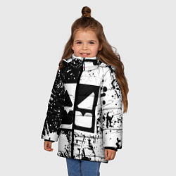 Куртка зимняя для девочки GEOMETRY DASH BLACK & WHITE SMILE, цвет: 3D-черный — фото 2
