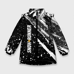 Куртка зимняя для девочки SnowRunner Logo, цвет: 3D-черный