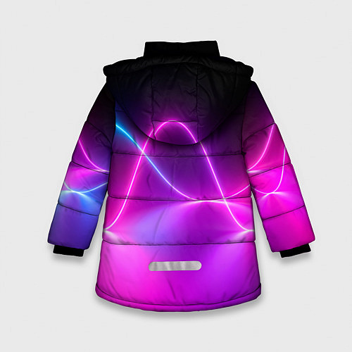 Зимняя куртка для девочки Лучи света pink theme / 3D-Черный – фото 2